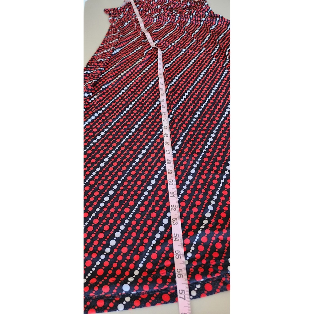 Banana Republic Maxi Dress Womens XL Navy Red White Dot Stretch Casual Long Fall - Picture 9 of 9